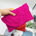 Handwoven Straw Clutch - Piña Colada
