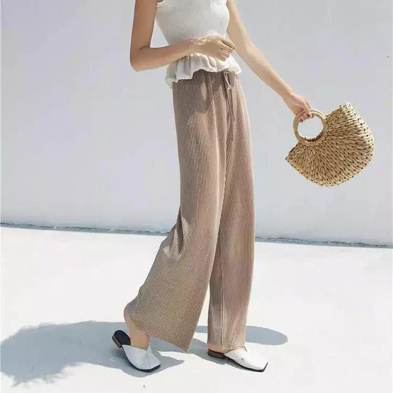 Wide Leg Pants Pleated - Piña Colada
