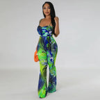 Floral Bodycon Jumpsuit - Piña Colada