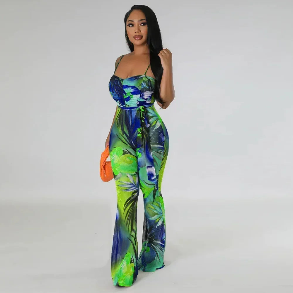 Floral Bodycon Jumpsuit - Piña Colada