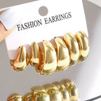 12pcs/Set Classic Twist C Shape Earrings - Piña Colada