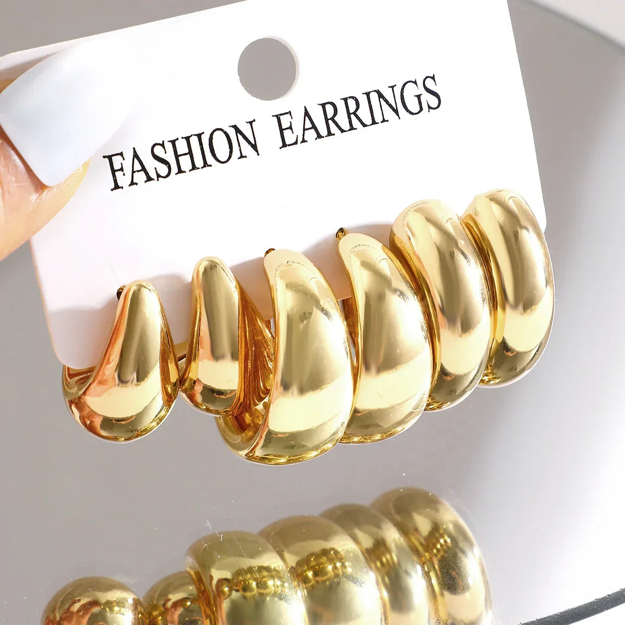 12pcs/Set Classic Twist C Shape Earrings - Piña Colada