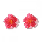 Classic Acrylic Leaf Stud Earrings - Piña Colada