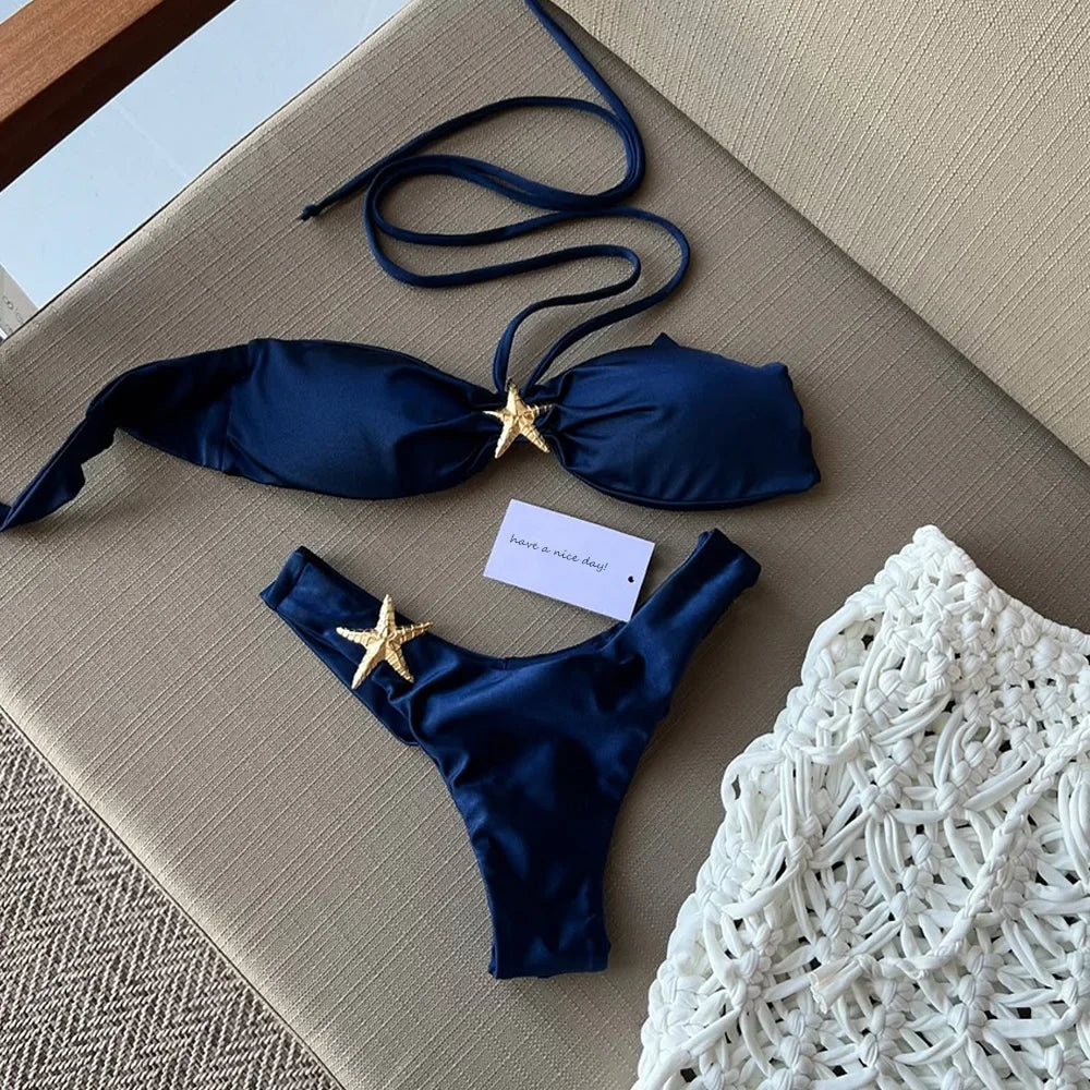 Bikini 2025 Women Swimwear Sexy Set Star - Piña Colada