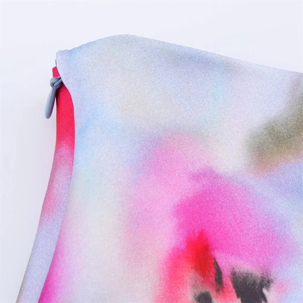Floral Print Ruched Side Wrap Maxi Skirt - Piña Colada
