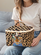 Travel Cosmetic Bag – Waterproof Polyester Makeup Organizer for Women - Piña Colada