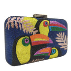 Novelty Toucan Bird Women Crystal Evening Bags Rhinestones - Piña Colada