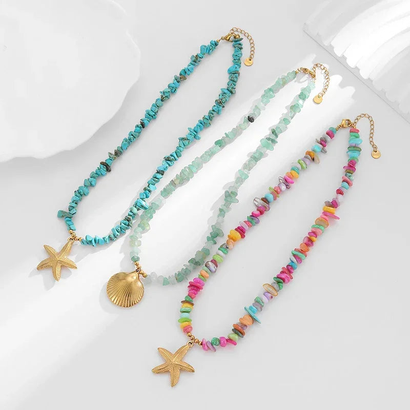 Shell Necklace Stainless Steel - Piña Colada