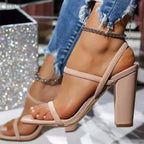 Thick Heel Sandals - Piña Colada