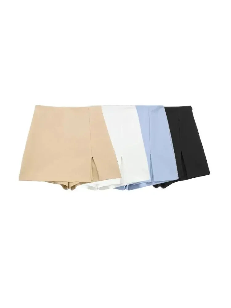 Front Slit Shorts - Piña Colada