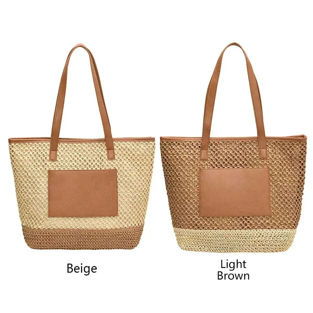 Women Straw Crochet Beach Handbag - Piña Colada
