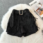 Shorts Belt Gathered Waist Zipper - Piña Colada