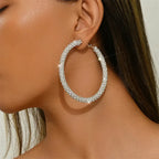 Big Full Crystal Circle Hoop - Piña Colada