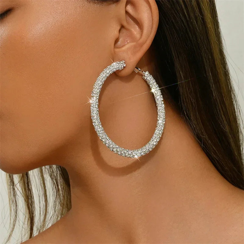 Big Full Crystal Circle Hoop - Piña Colada