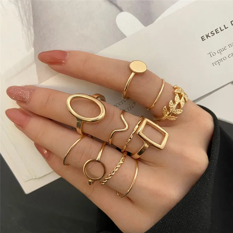 Boho Zircon Rings Set - Piña Colada