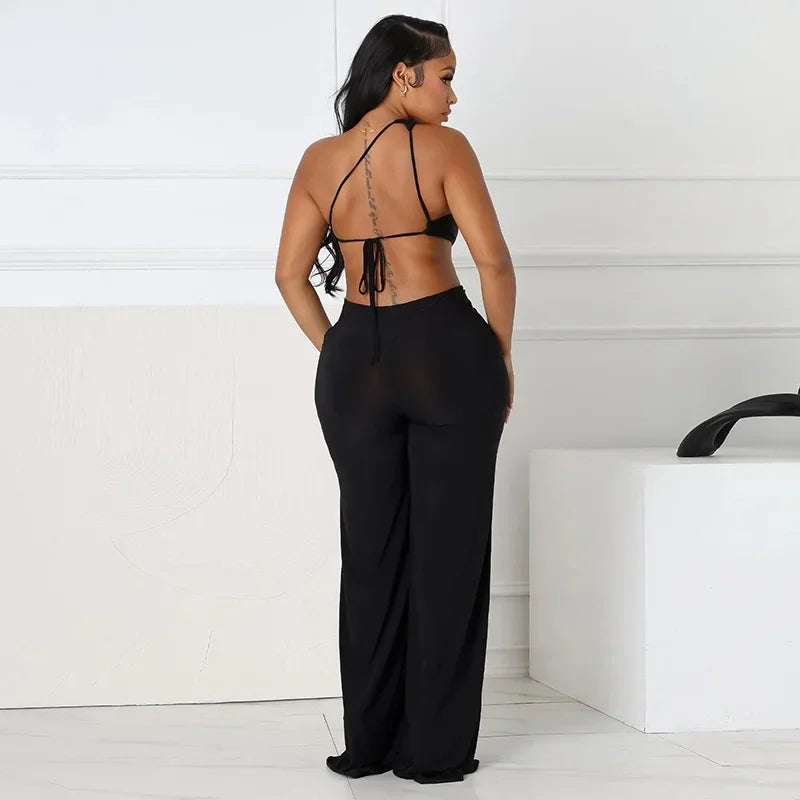 Casual Solid Summer Jumpsuit - Piña Colada