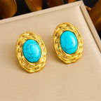 316L Stainless Steel Golden Turquoise Pendant - Piña Colada