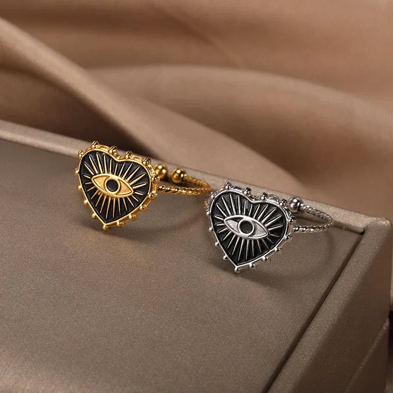 Evil Eye Rings Stainless Steel - Piña Colada