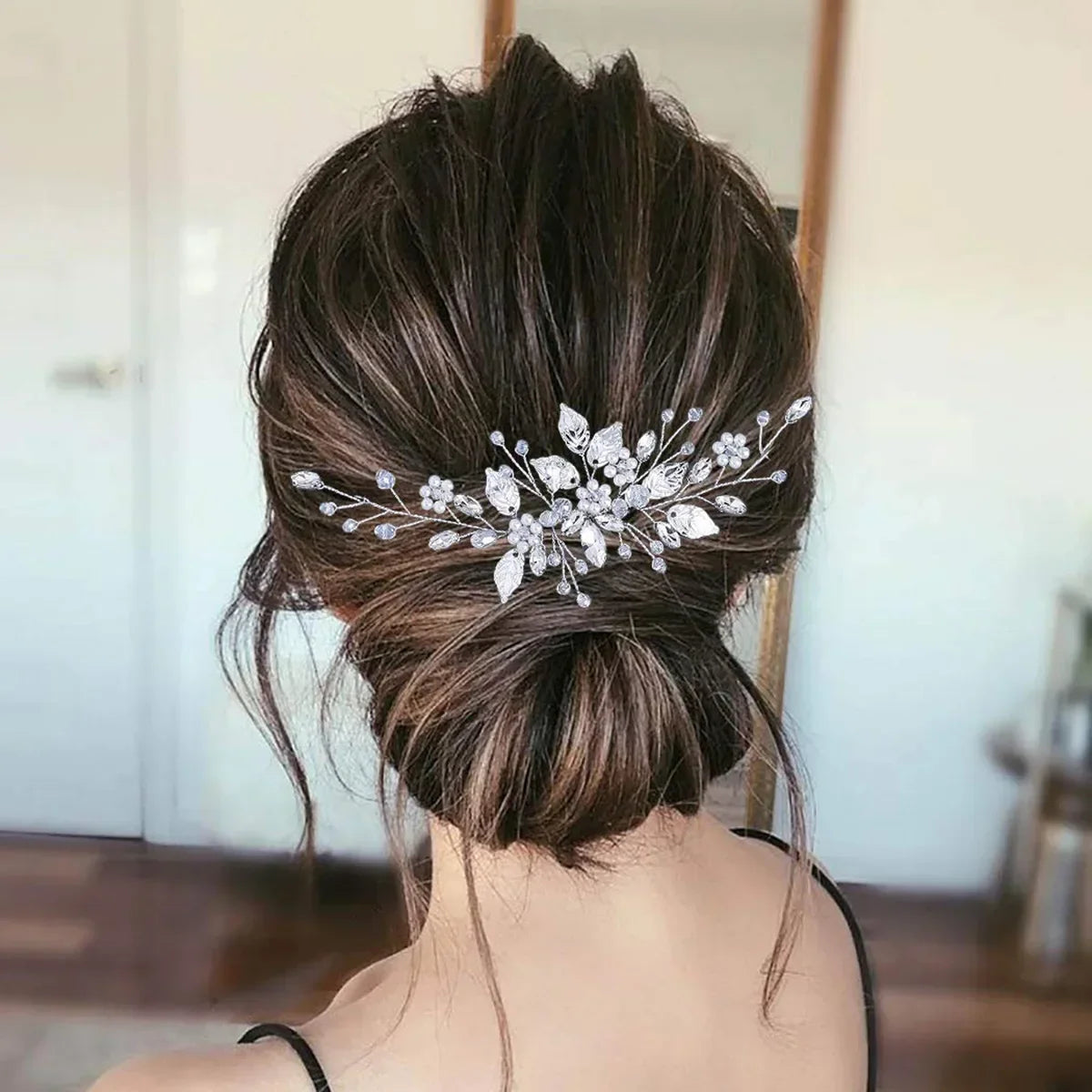 Crystal Pearl Hair Comb Clip - Piña Colada