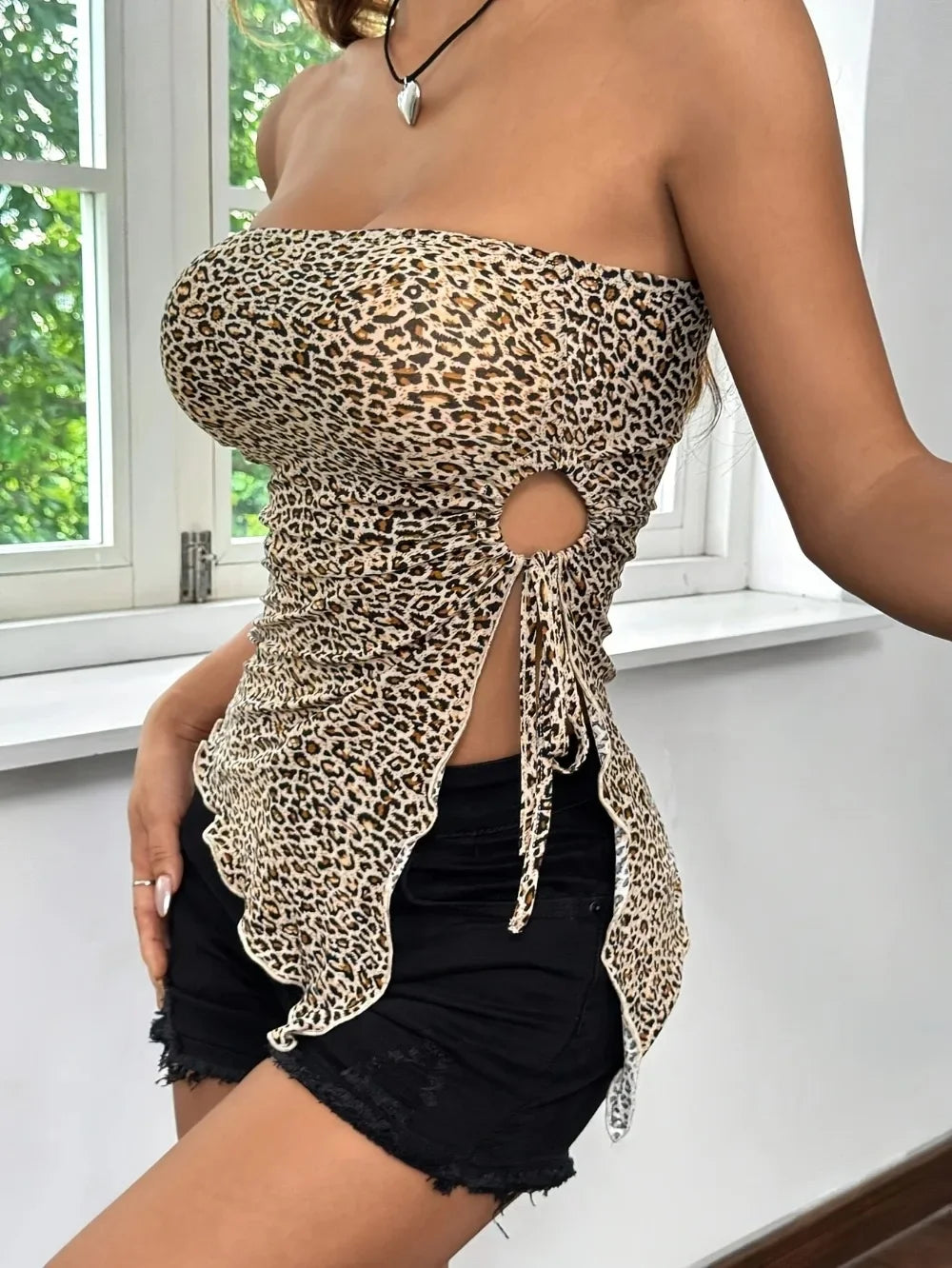 Top Leopard Print Top - Piña Colada