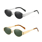 UV400 Sun Glasses Alloy Oval Eyewear - Piña Colada