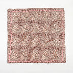 Leopard Print Square Scarf Satin Silk - Piña Colada