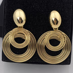 Bold Geometric Circle Drop Earrings - Piña Colada