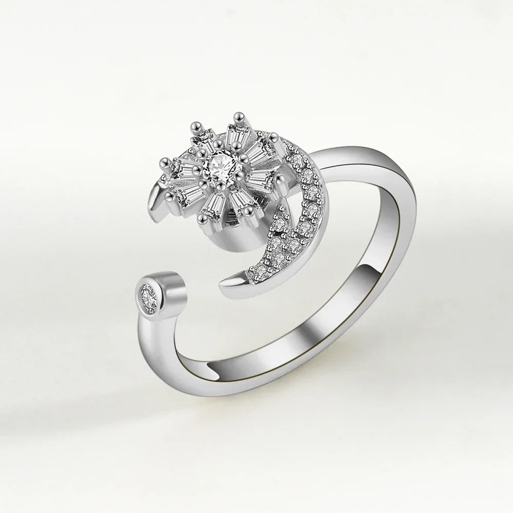 Spinner Ring Crystal Flower - Piña Colada