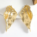 Elegant Gold Irregular Geometric Flower Drop Earrings – Vintage Statement Jewelry for Women - Piña Colada