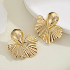 Trendy Chunky Leaf Drop Earrings - Piña Colada