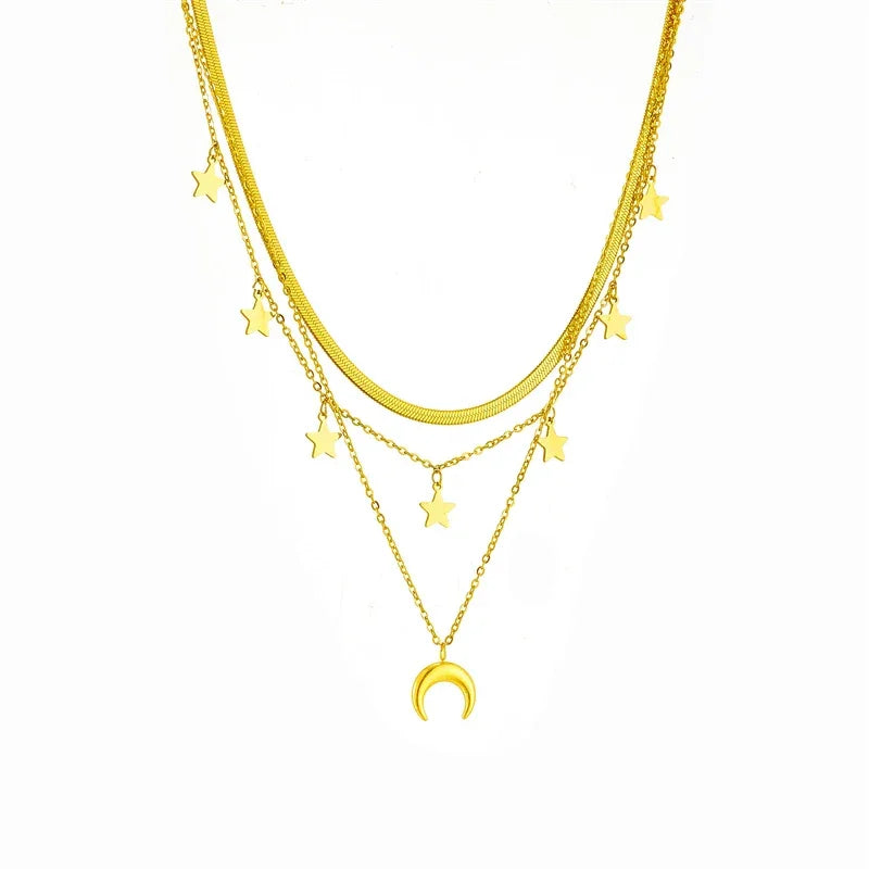 Moon Pendant Necklace - Piña Colada