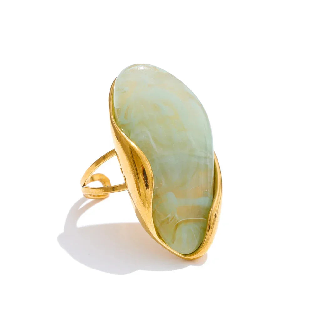 Geometric Adjustable Ring - Piña Colada