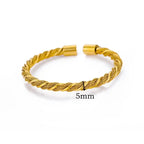 18K Gold-Plated Stainless Steel Cuff Bracelet for Women - Piña Colada