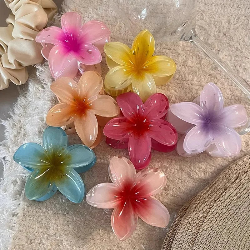 Gradient Hair Clips Women Flower - Piña Colada