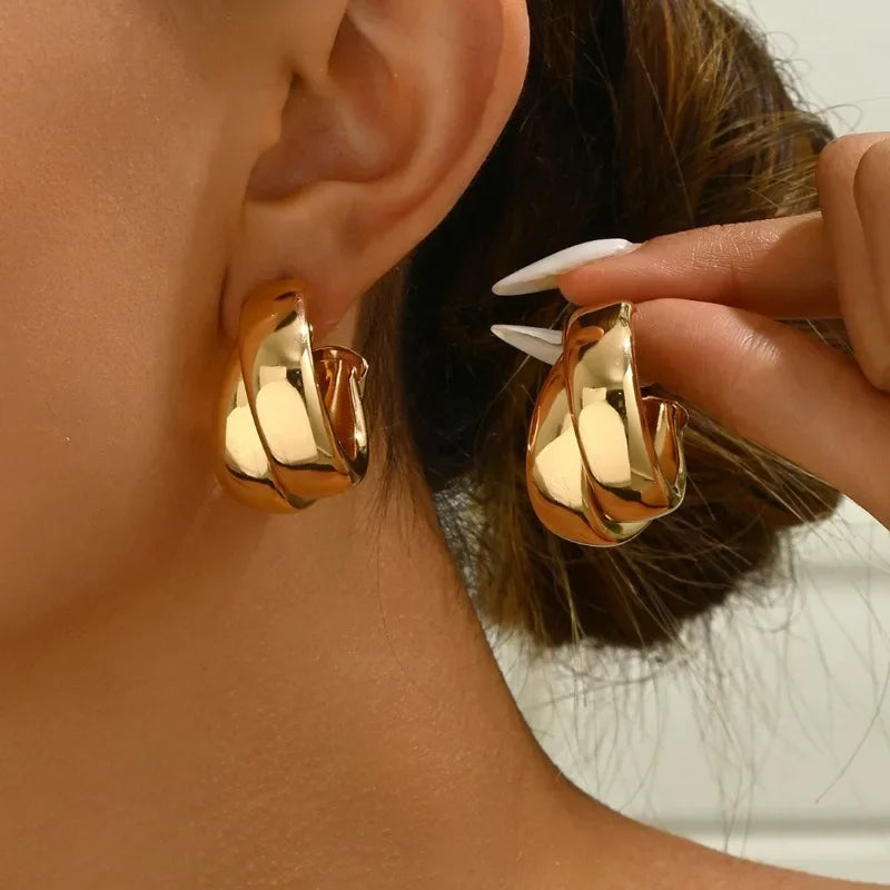 Chunky Hoop Earrings - Piña Colada
