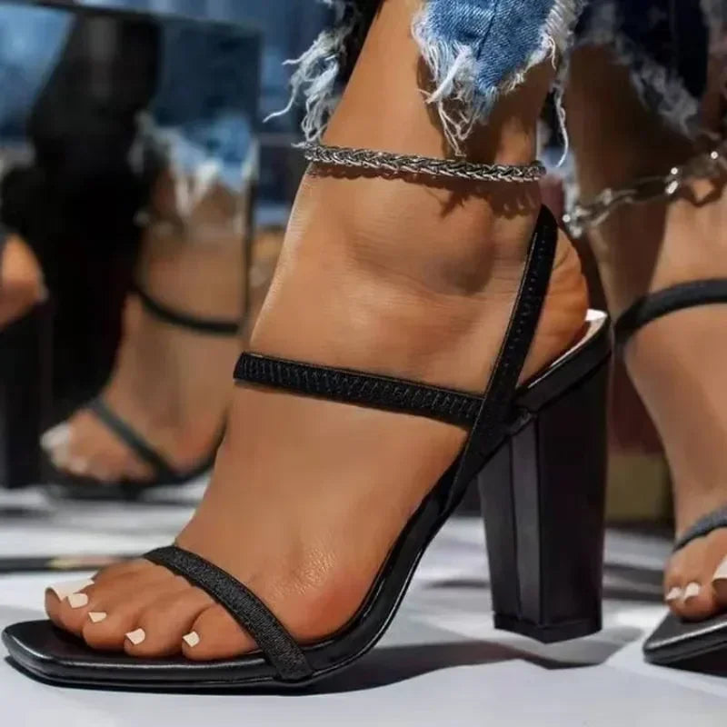 Thick Heel Sandals - Piña Colada