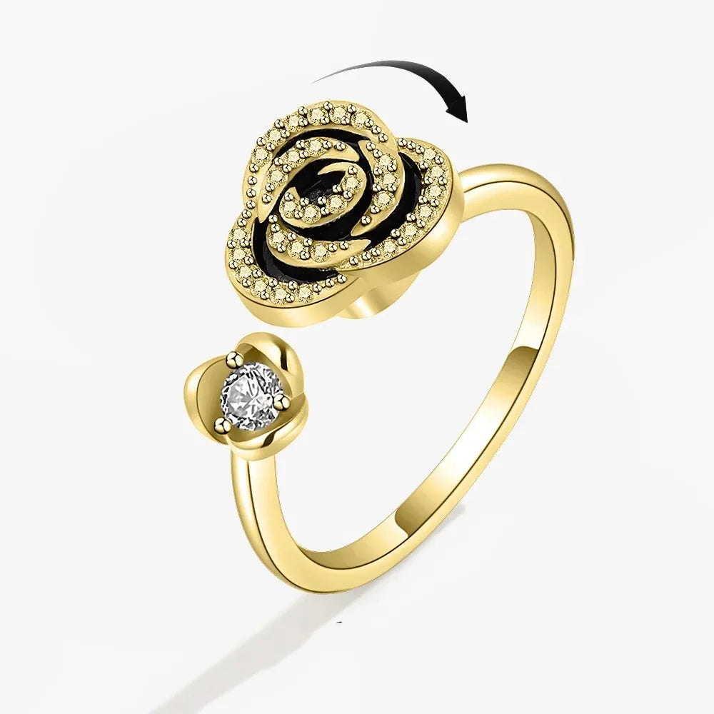 Spinner Ring Crystal Flower - Piña Colada