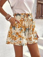 Floral Print Shorts - Piña Colada