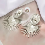 Oval Sun Hanging Ear Clip - Piña Colada