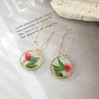 Natural Flower Dangle Earrings - Piña Colada