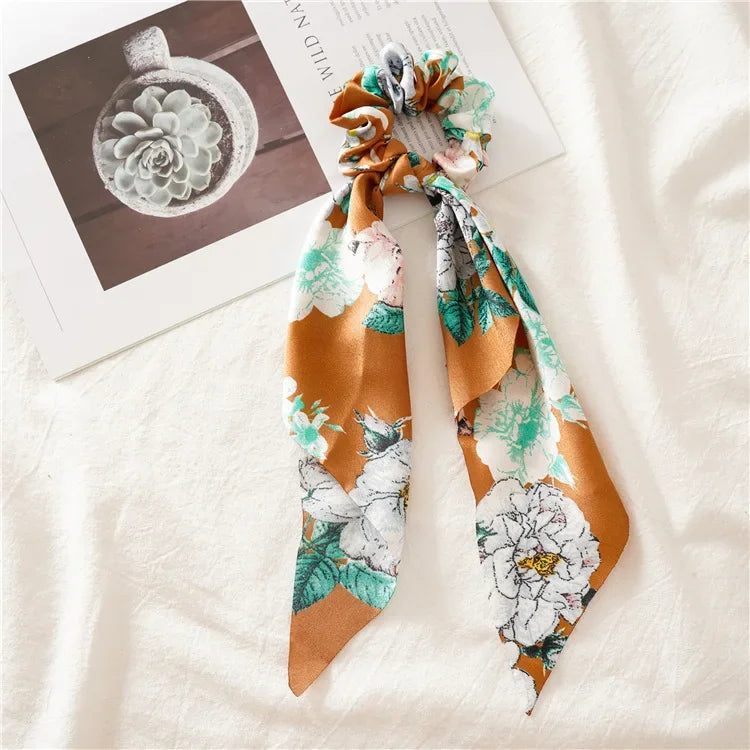 Print Bow Satin Long Ribbon - Piña Colada