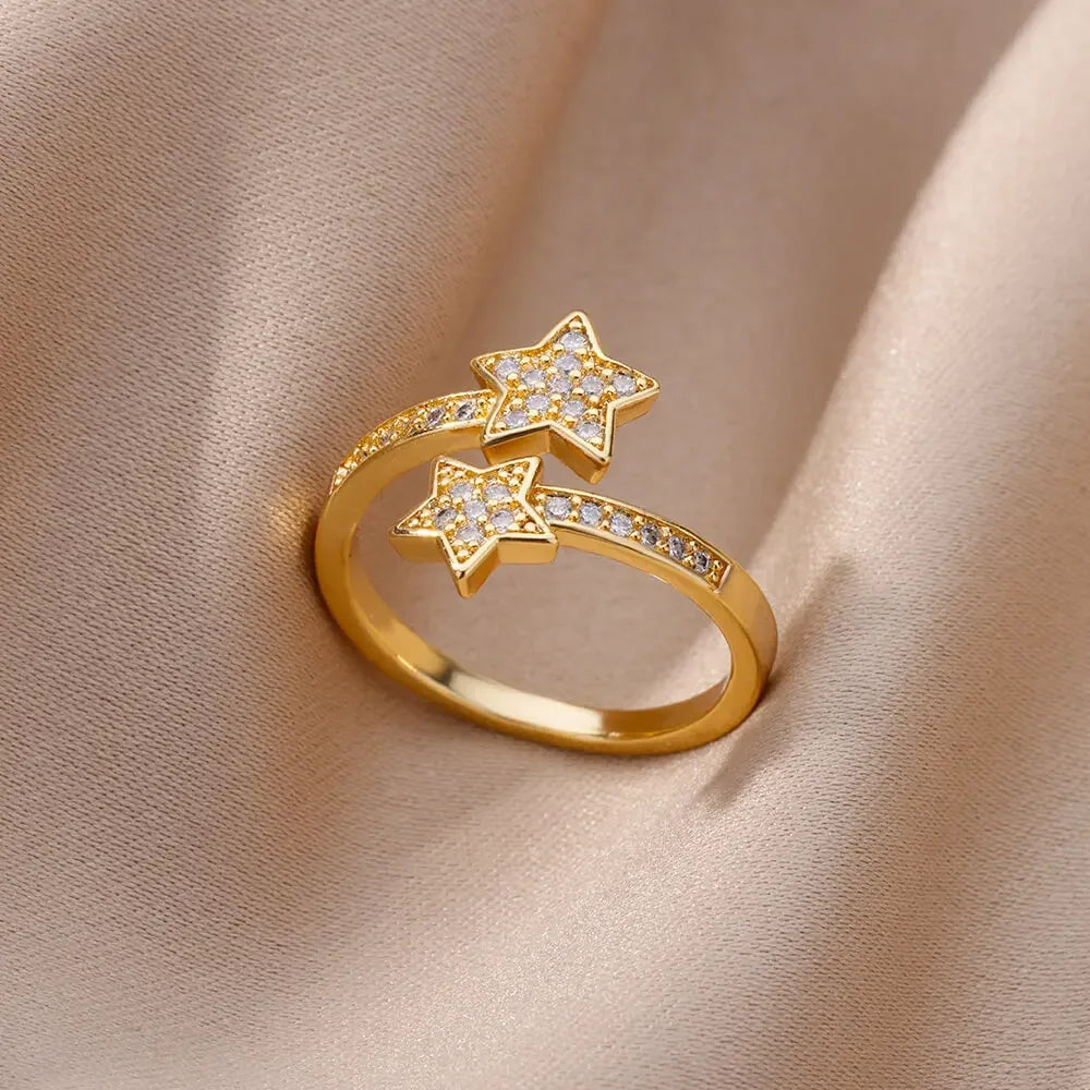 Zircon Double Star Ring - Piña Colada