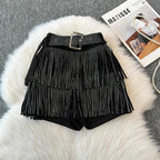 Shorts Belt Gathered Waist Zipper - Piña Colada
