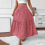 Floral Print Elastic Waist Loose - Piña Colada
