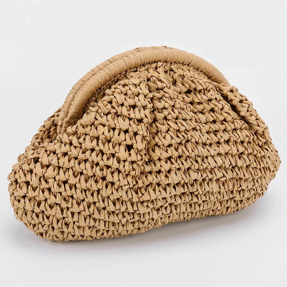 Straw Woven Bag Chain Strap - Piña Colada
