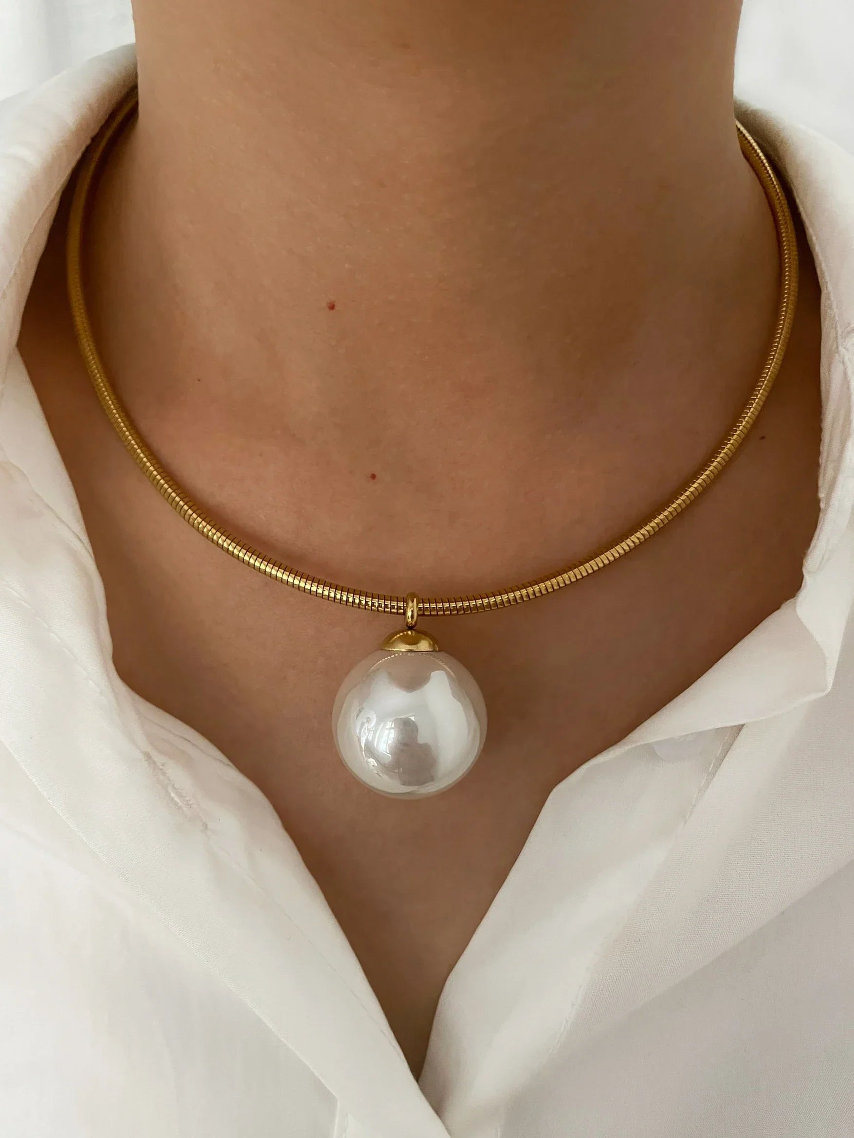 Pearl Pendant Necklace - Piña Colada