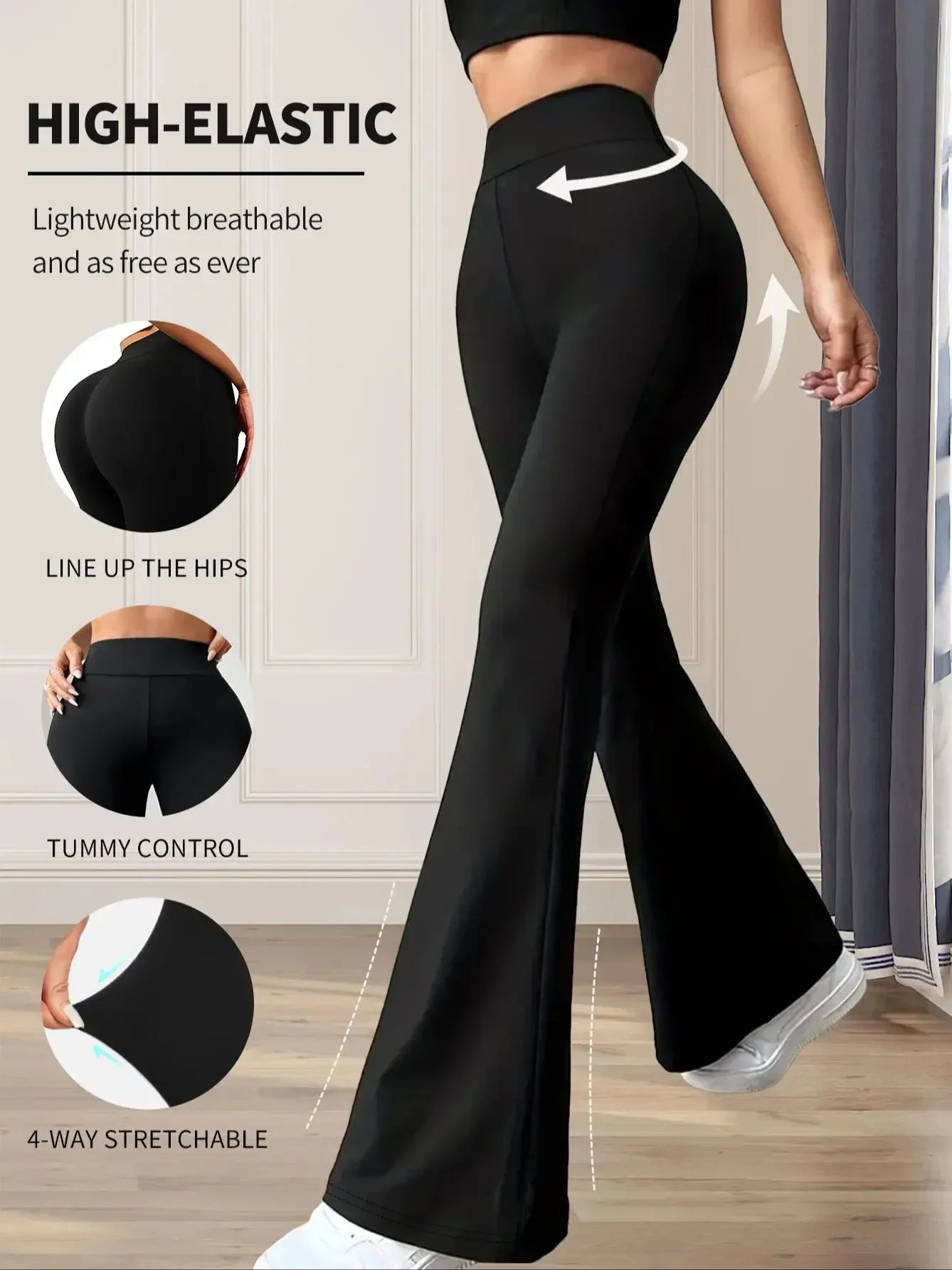High Waisted Pants Slim - Piña Colada