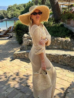 Sexy U-neck Knit Maxi Dress - Piña Colada