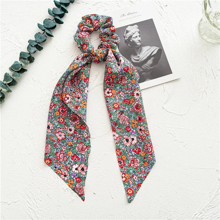 Print Bow Satin Long Ribbon - Piña Colada
