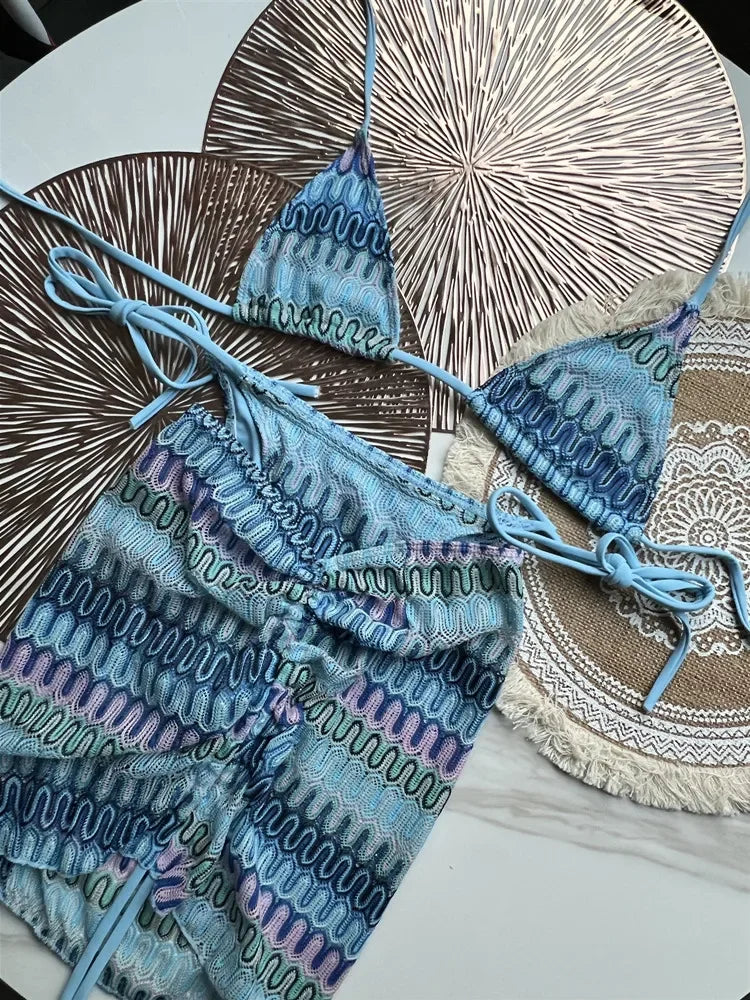 Swimsuit Colored Knitted Bikini - Piña Colada